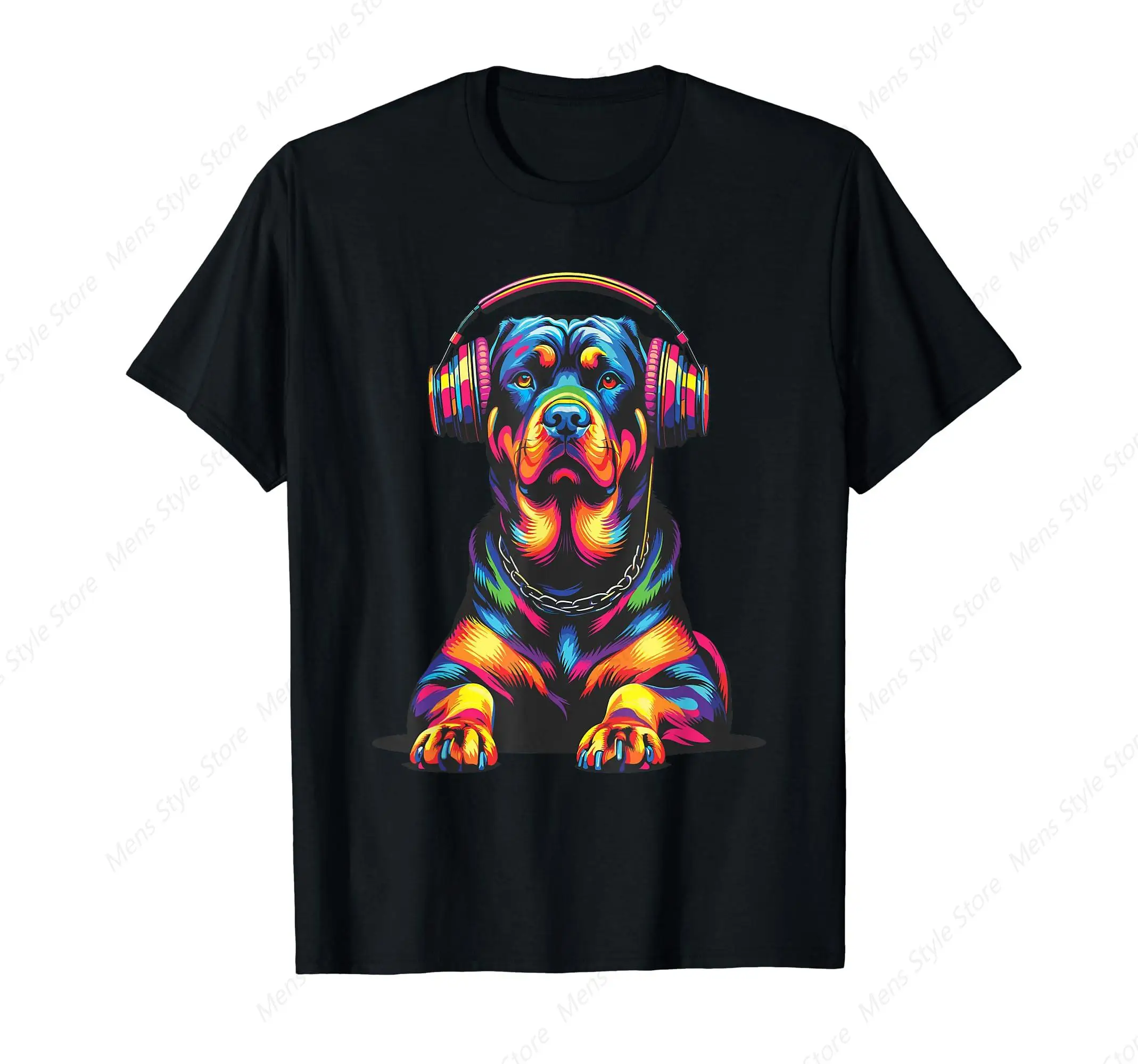 Headphones Rottweiler Dog Rottweilers Rottie T-Shirt