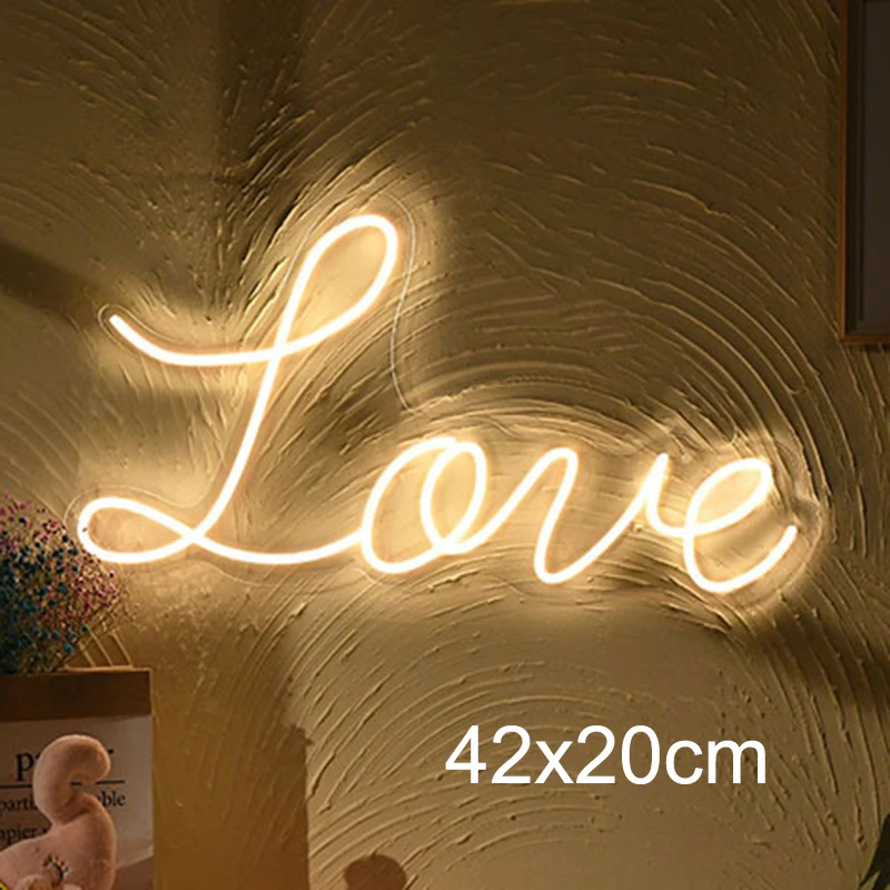 Love Neon Sign Custom LED Name Letter Neon Lights Decor Wedding Engagement Romantic Proposal Valentine's Day Decoration light