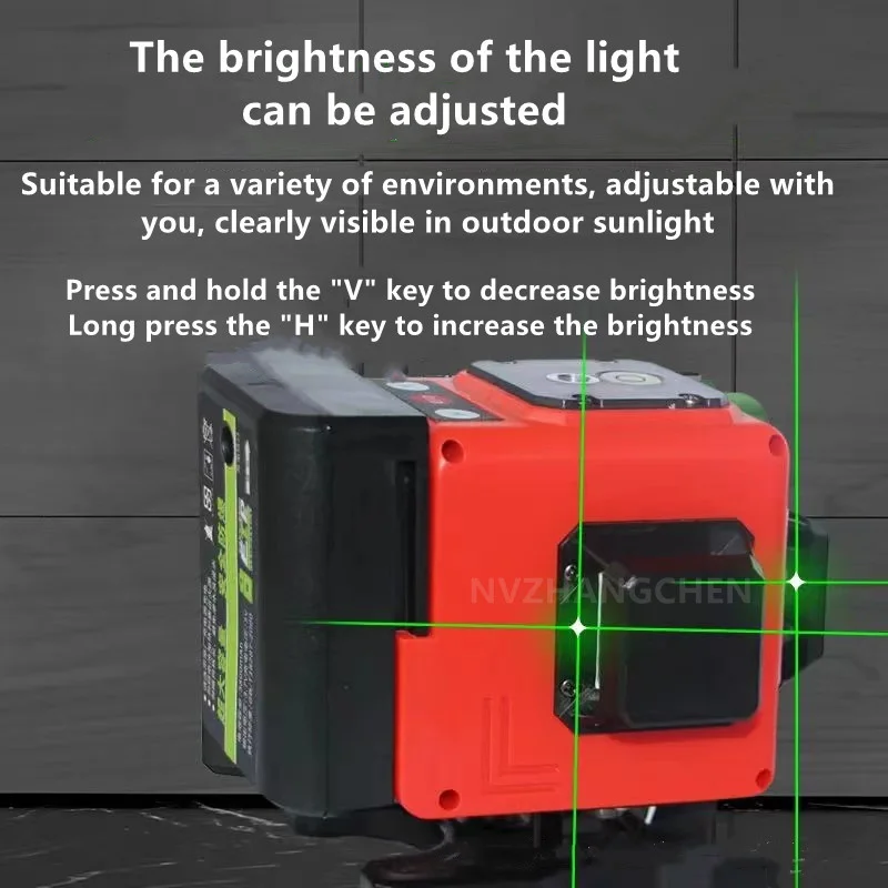 Imagem -03 - Nível Laser Mini 12 16 Linhas 3d 4d Autonivelamento 360 Horizontal e Vertical Cruz Super Poderoso Verde Portátil Linha de Raio Laser