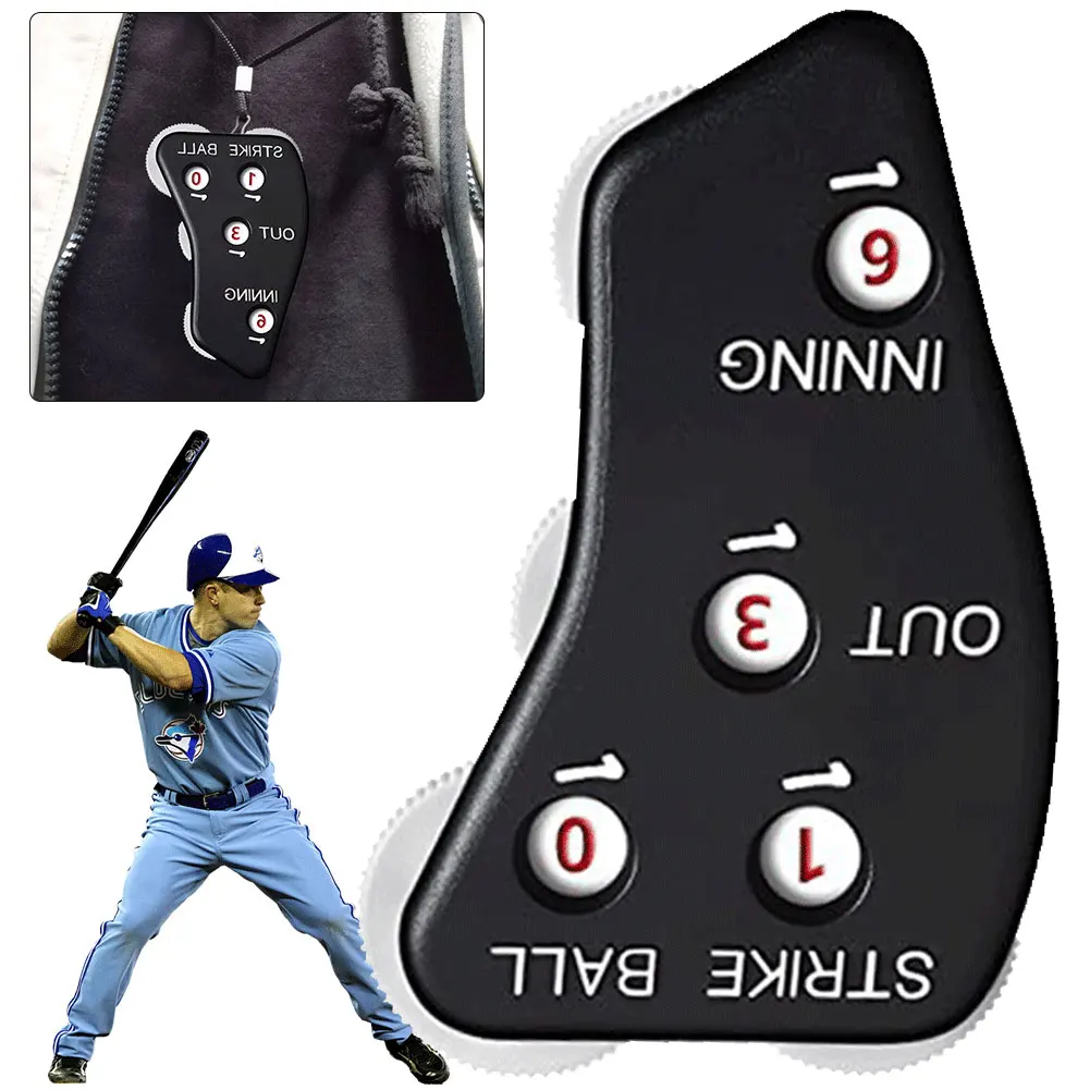 4 Wheel Umpire Indicator Baseball Umpire Counter Clicker Handheld Softball Counter for Scorekeeper Recording Outs & Innings Ball
