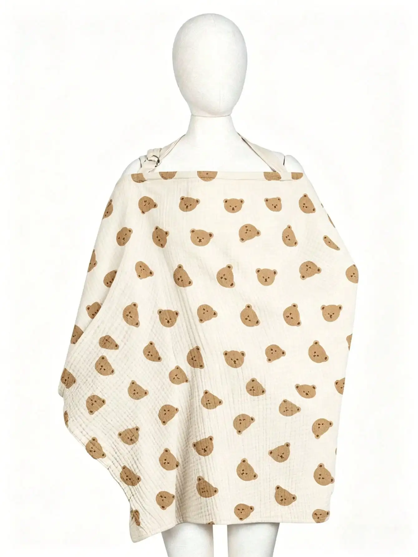 1Pc Nursing Cover for Moms, Cartoon Print Gauze Style, Multifunctional Anti-Exposure Nursing Cover for Outdoor Use, Breathable and Not Stuffy, Can Be Used for Both Breastfeeding and Sun Protection