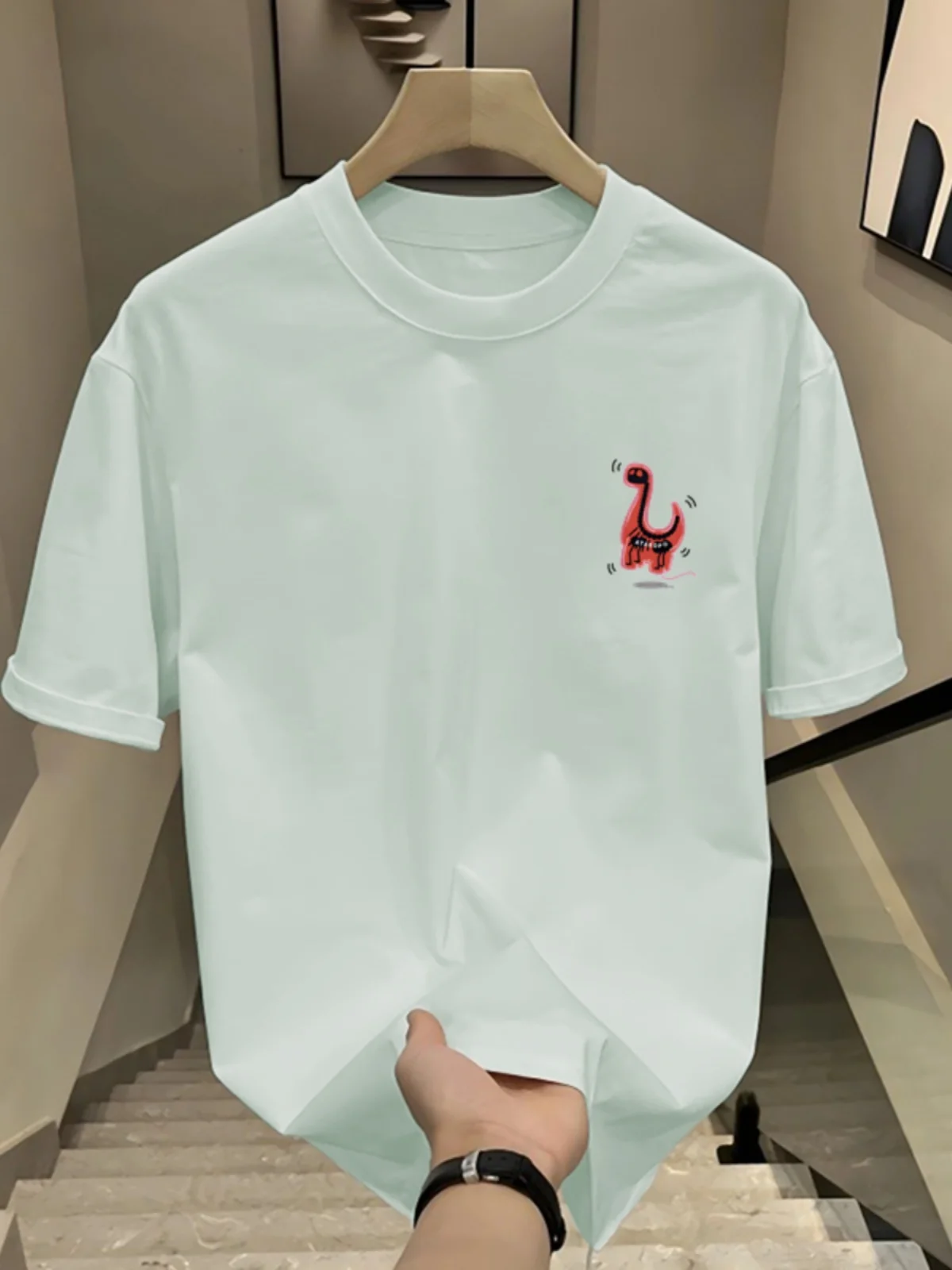 

Футболка из чистого хлопка, летняя, с новым забавным принтом, от известного бренда, для мужчин и женщин, модная, солнцезащитная одежда