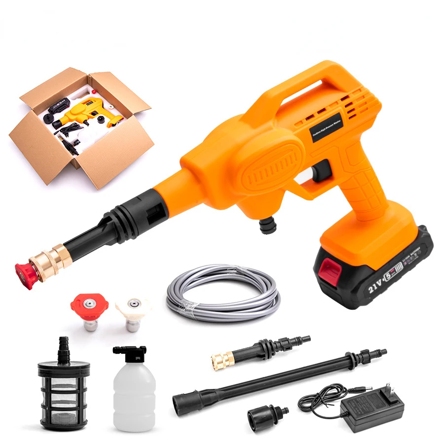 Durable Portable Household Spray Gun High-Pressure Water Gun Car Wash Machine Lithium-Ion Wireless Water Pump