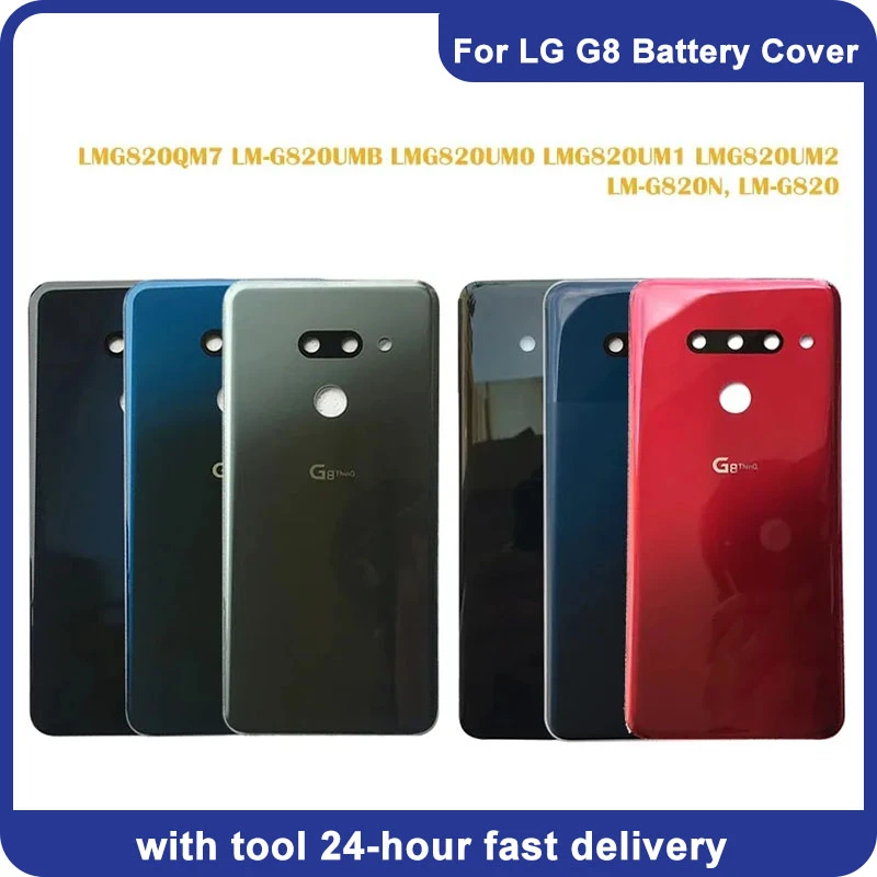 Back Glass For LG G8 ThinQ G820N G820QM G820V G820UM Back Battery Cover Door Rear Housing Case With Adhesive With Logo