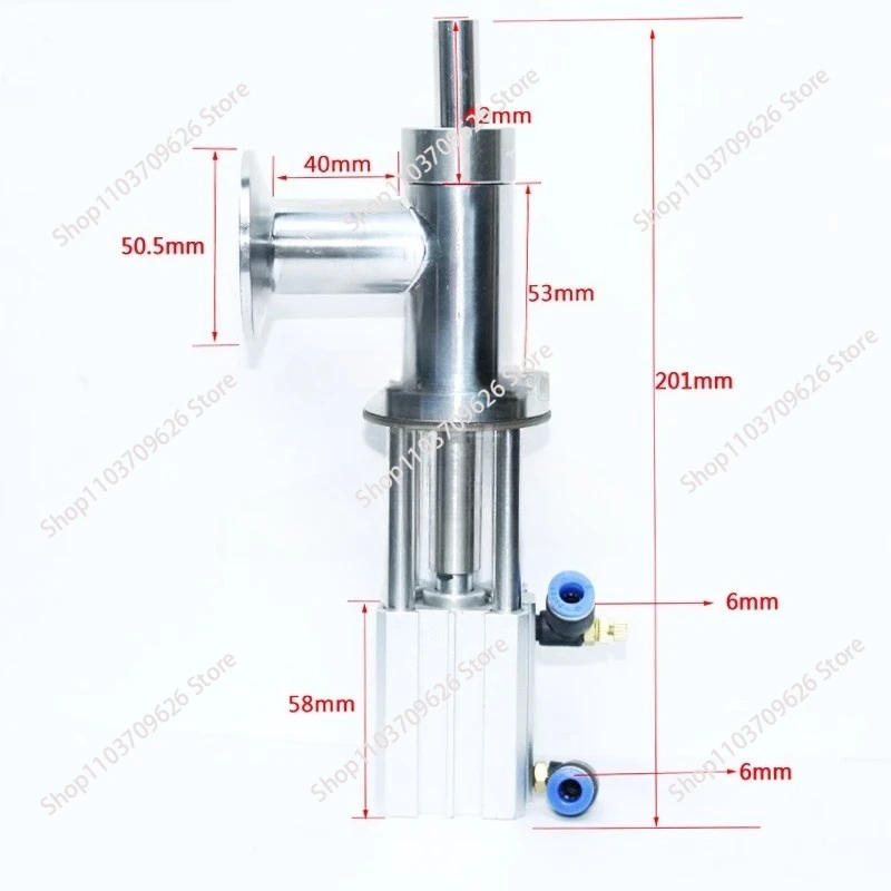 Pneumatic Filling Head, Pneumatic Filling Machine Valve DN16/25/34/45, Dual-purpose Filling Valve for Paste and Liquid 304