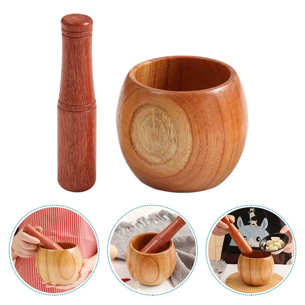 

Acidwood Masher Wooden Grinding Tool Ergonomic Handle Smooth Surface Kitchen Gadget For Home Use Garlic Presser Pestle