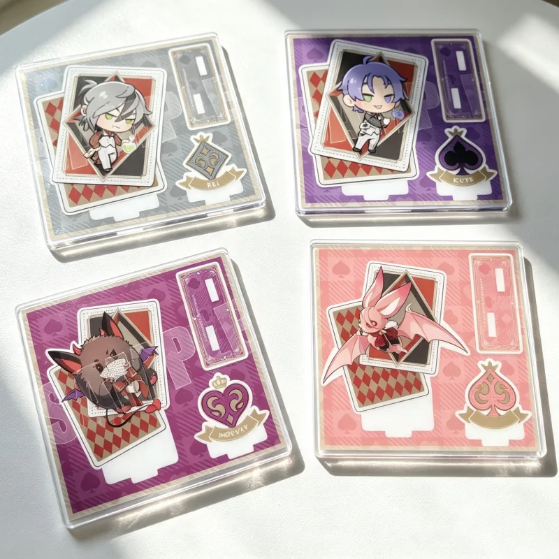 Game NU: Carnival Rei Eiden Q-Style Poker Series Scene Combination Acrylic Stand Model Plate Keychains Desk Decor