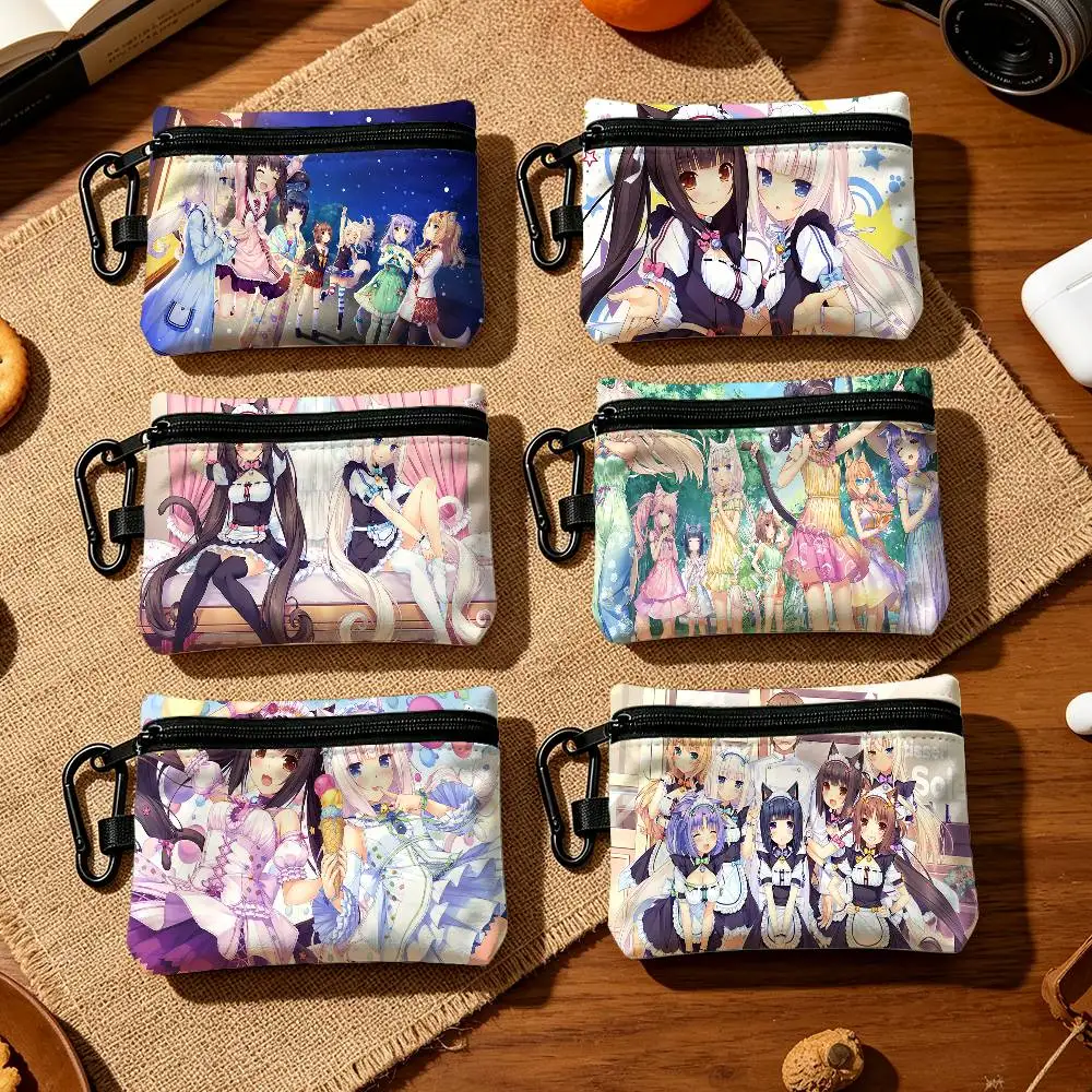 N-NEKOPARA Fashion Wear-resistant Oxford Cloth Coin Purse Portable Backpack Hanging Card Storage Bag