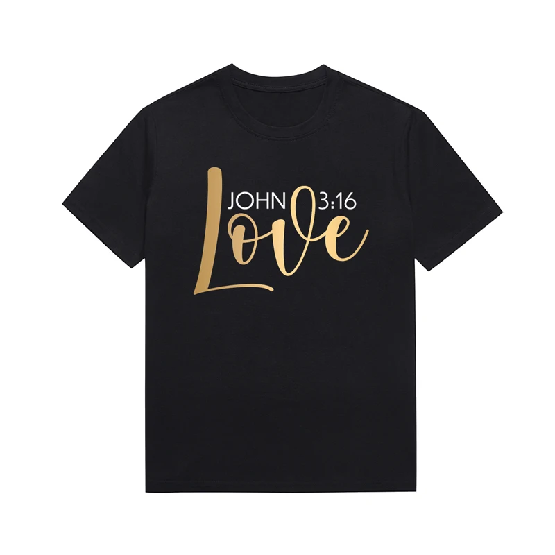 Love John 3:16 Melanin Slogan Tee Women Casual Unisex Top Custom T Shirt Aesthetic Clothing