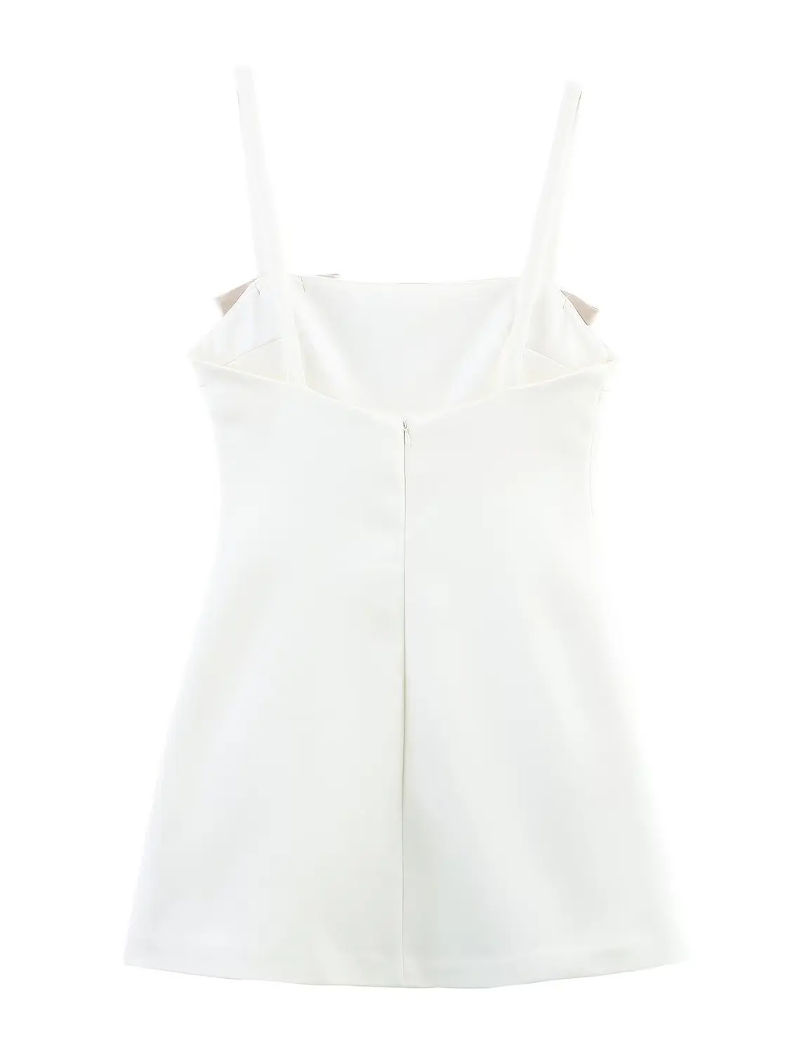 เสื้อสายเดี่ยวผ้าไหมซาตินแต่งปมสำหรับฤดูร้อน เอวกลาง ผ้าถัก ไม่มีแขน