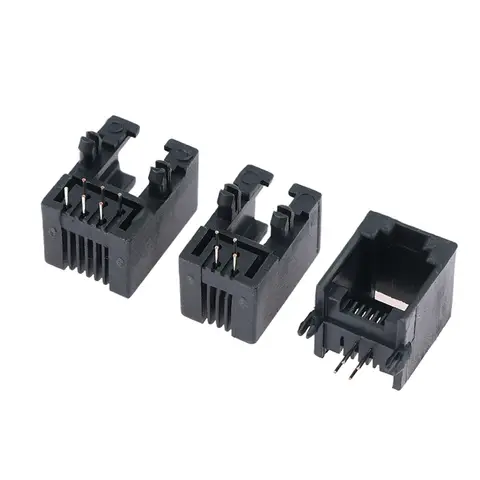 Bulk Pack of 10 RJ11 PCB Connectors Telephone Sockets, 95001 with Curved Pin 4P4C 6P6C 6P4C