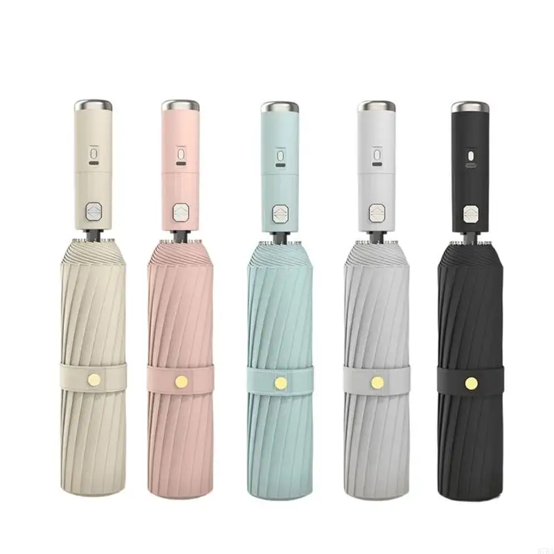 

97BA Auto Open Close Sun Umbrella Cooling Fan Light weight For Outdoor Sports Event