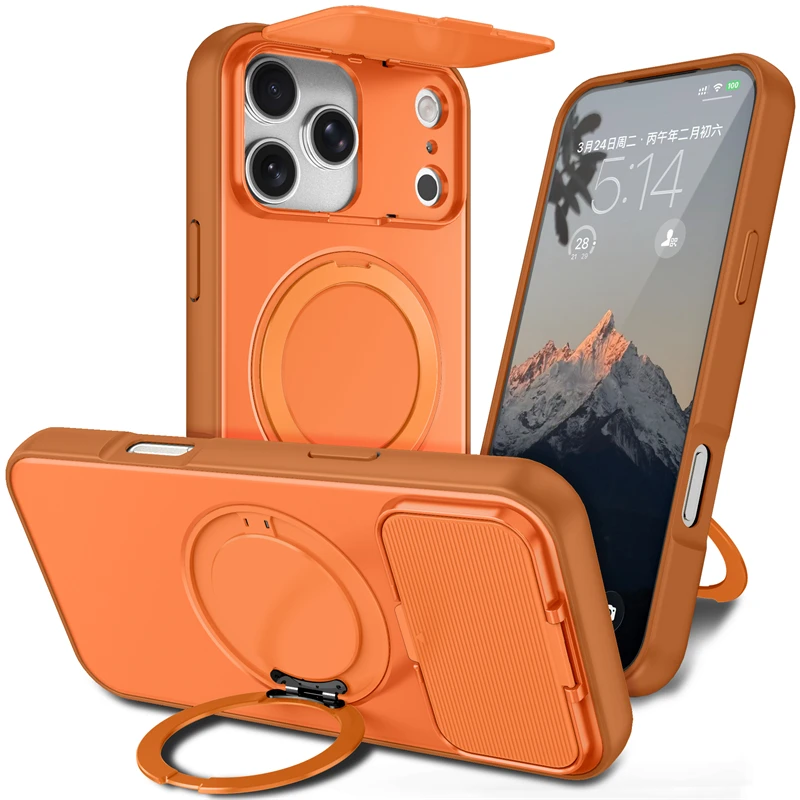 360 °   Étui avec support magnétique pour iPhone 18 Pro 17 11 12 13 14 15 16 Pro Max Air Plus, compatible Magsafe, coque antichoc