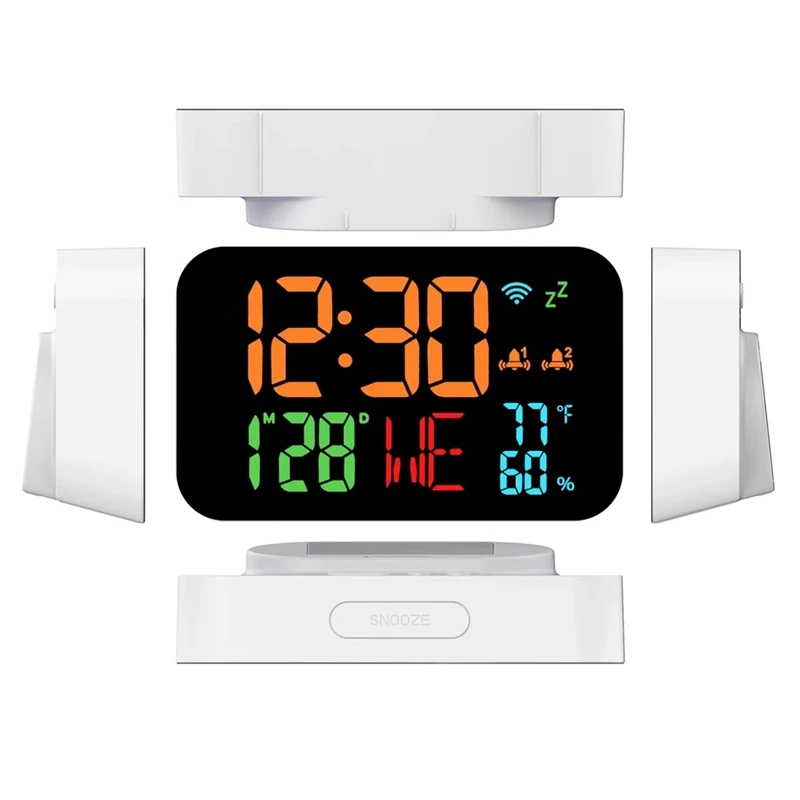 Tuya Wifi Uhr Kalender Intelligente Thermometer Hygrometer Mit Digital LED Display Unterstützung WIFI Automatische Kalibrierung