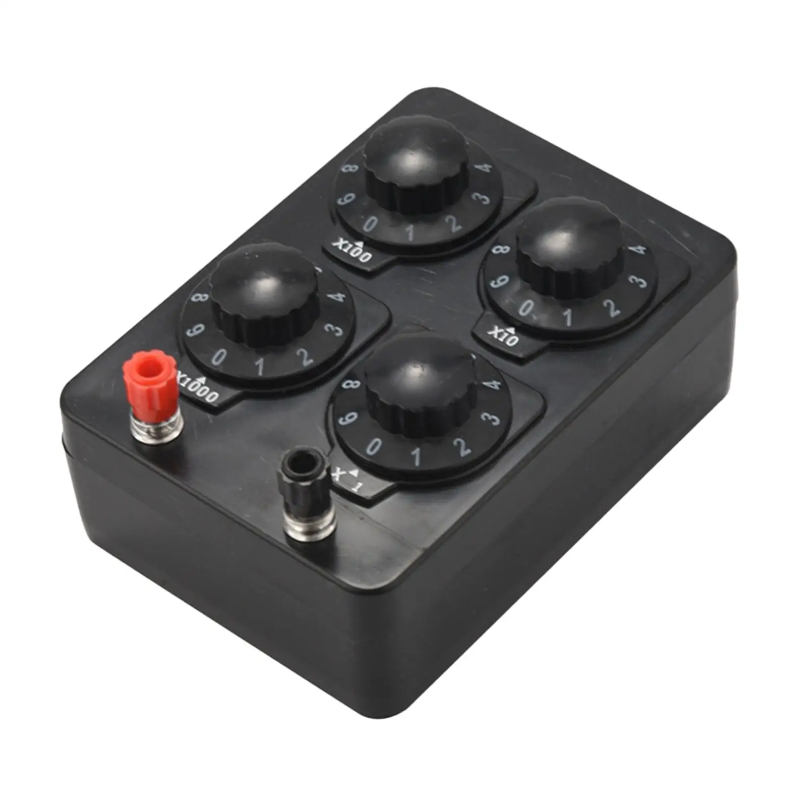 Decade Resistor Substitution Box 0-9999 Ohm Variable Knob Switch Physical Teaching Instrument for Electric Circuit Learning Kit