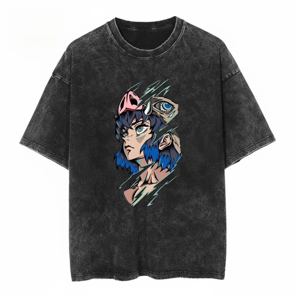 Vintage Demon Slayer Tee Inosuke Hashibira Apparel Anime 2026 TShirt Manga Clothing Japanese Cosplay Fashion Gift for Fans Anime