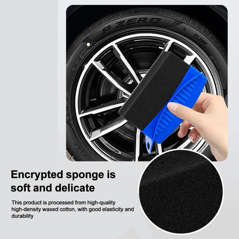 

Car Tire Wheel Waxing Sponge Brush With Cover ABS Washing Cleaning Tire Contour Dressing Applicator Pads Auto Accessories