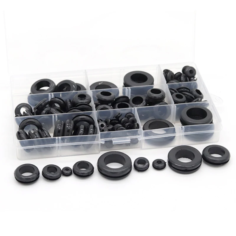 133pc Rubber Grommet Round Grommet Gasket Kit For Protects Wire Cable Hose Custom Part Rubber Seal Assortment Set