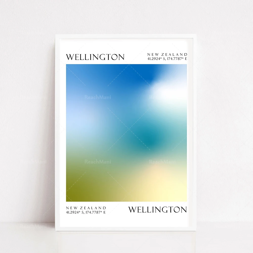 Maldives, New Zealand, Czech Prague, Japan, Yaounde, Edinburgh, Portugal, Belarus, Costa Rica, Cambodia gradient travel poster