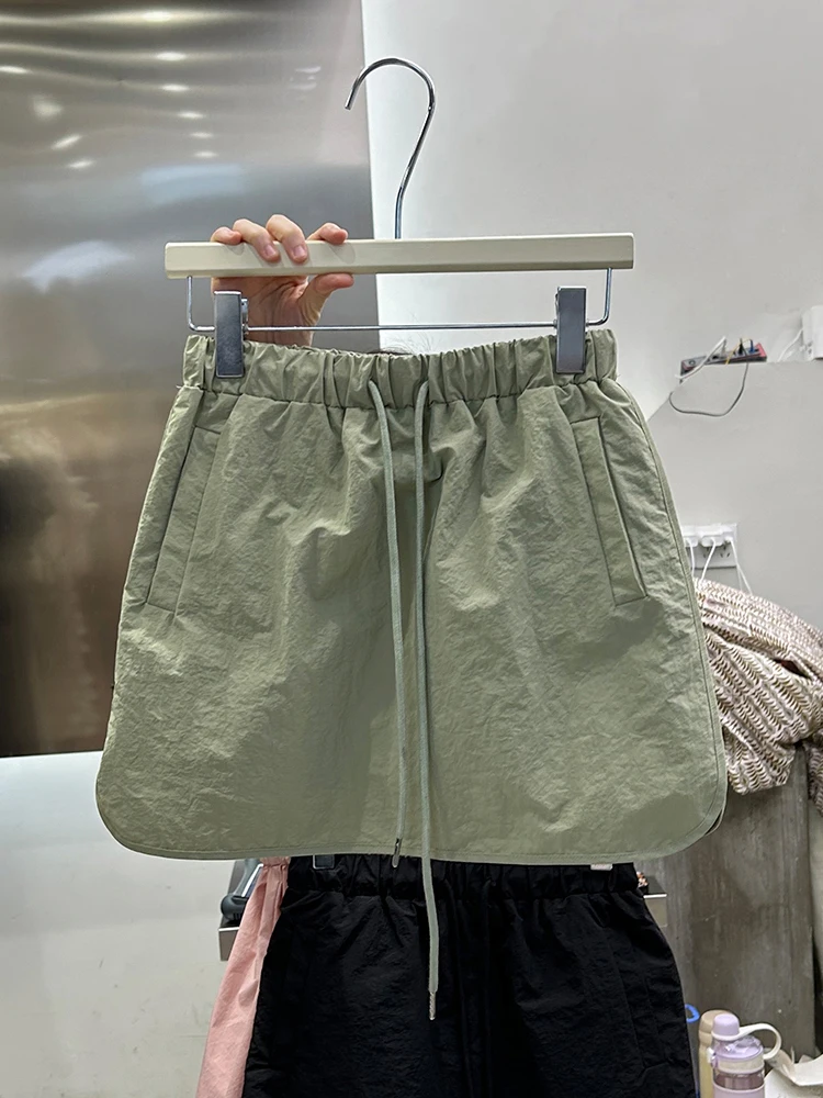 

Simple Workwear Skirt for Women Summer Sports Sle Dstring High Waist Versatile Retro Japanese New Arrival