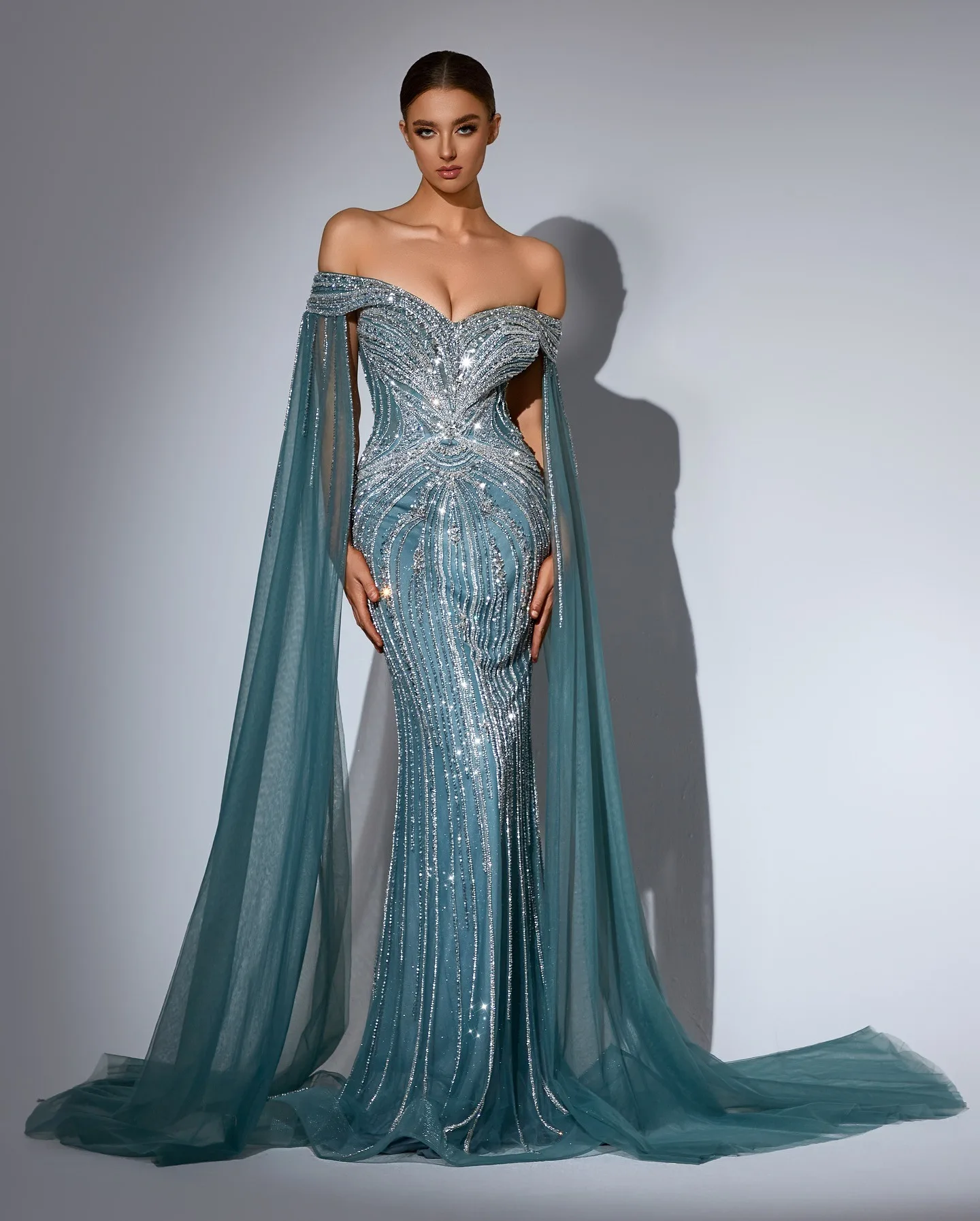 فساتين سهرة رائعة حورية البحر بدون حمالات كريستال بدون أكمام فساتين حفلات بدون ظهر فساتين حفلات مخصصة رداء السهرة #2