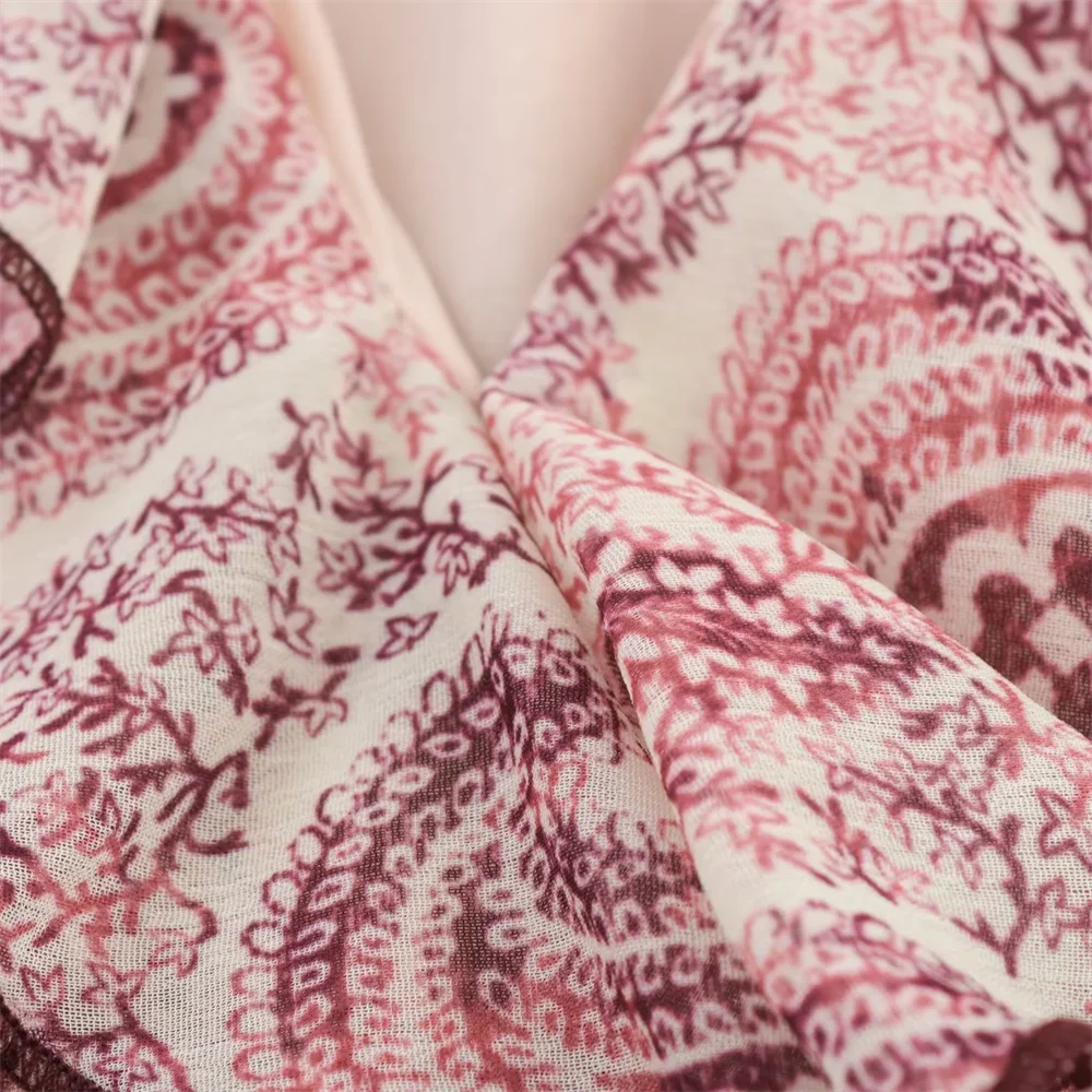 Bm & md & za2025temperament em camadas impressão decorativa solta manga longa com decote em v vestido verão nova chegada roupas femininas