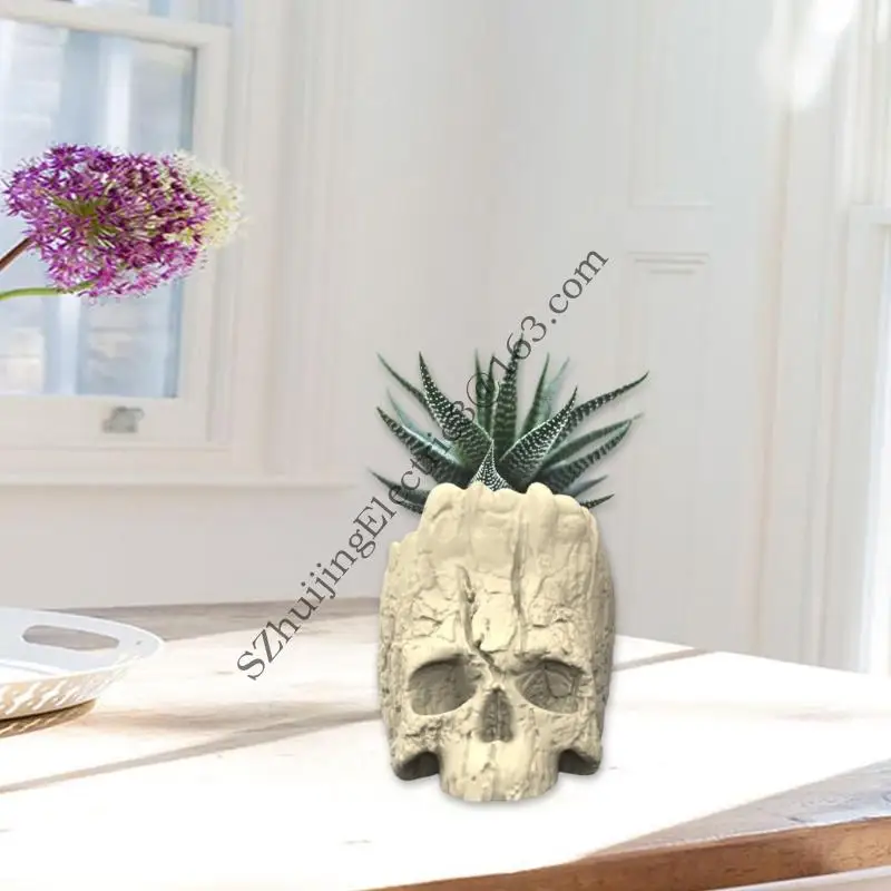 Sturdy Silicone Skull Flower Pots Mold For Artistic Resin Crafts And Decors