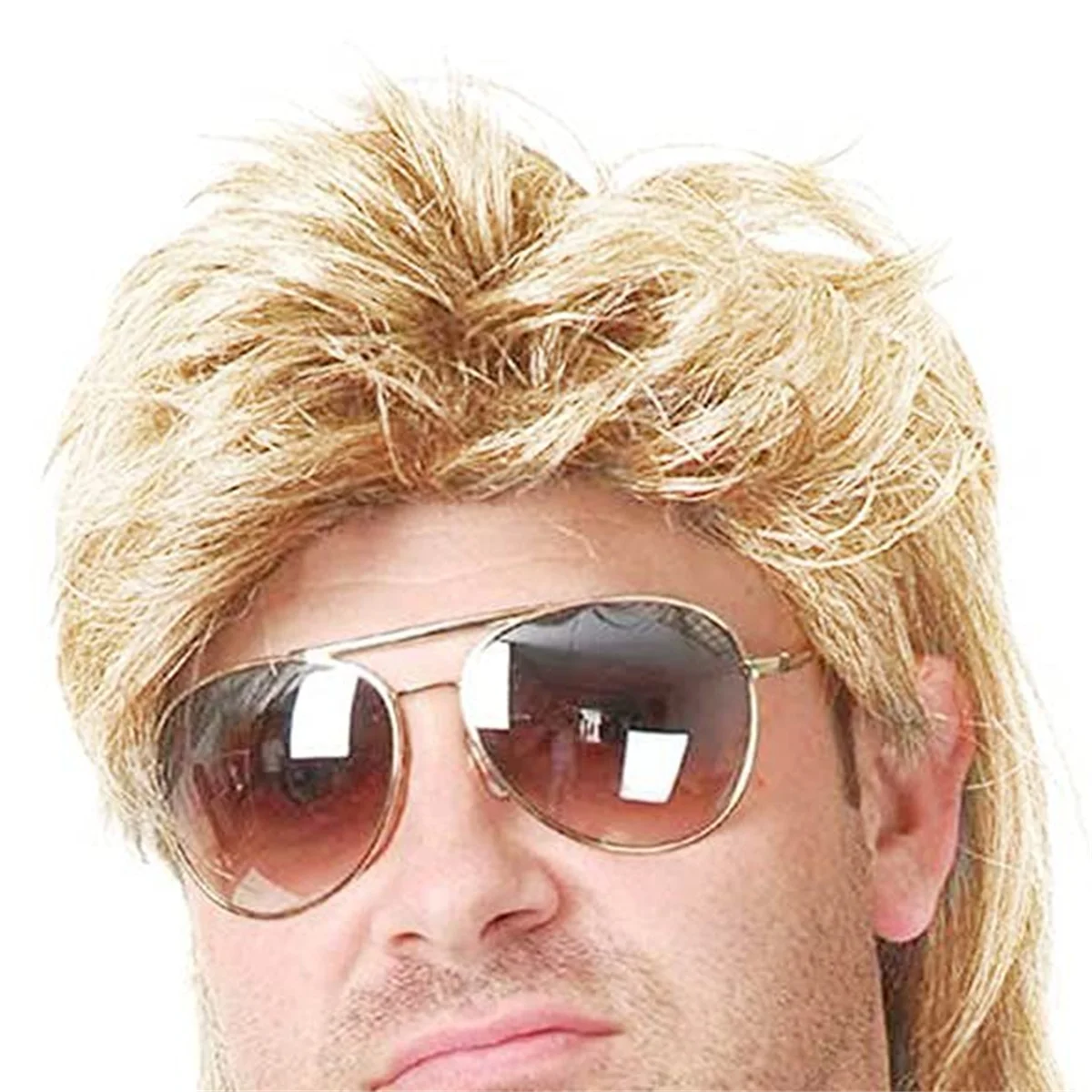 رجل البوري شعر مستعار 80s زي جلام حزب الملحقات تأثيري شعر مستعار شال مجعد الشعر