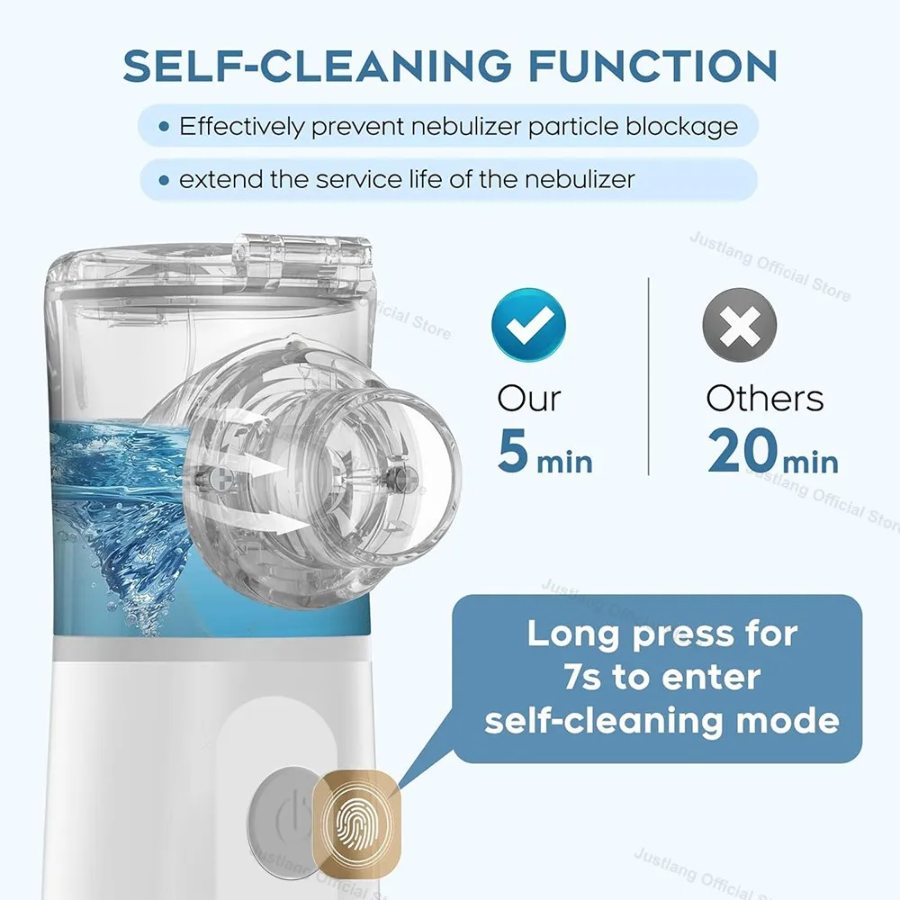 AiQUE Rechargeable Nebulizer 3.5μm Adjustable LED Display Medical Silent Ultrasonic Inhaler Timing Steam Device Adult child