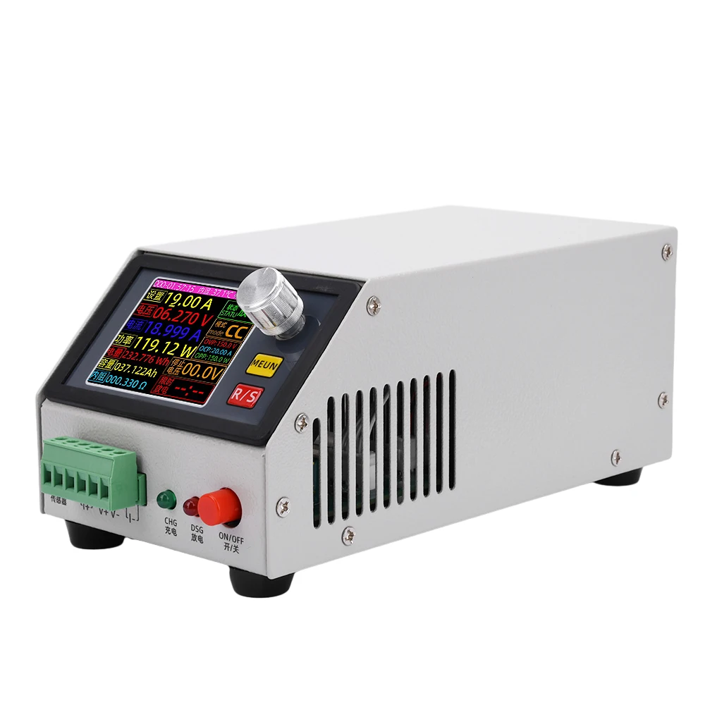 DC0~150V/150W  Battery Capacity Tester 2.4 Inch TFT Color Screen CNC Electronic Load Power Discharge Tester with US Adapter