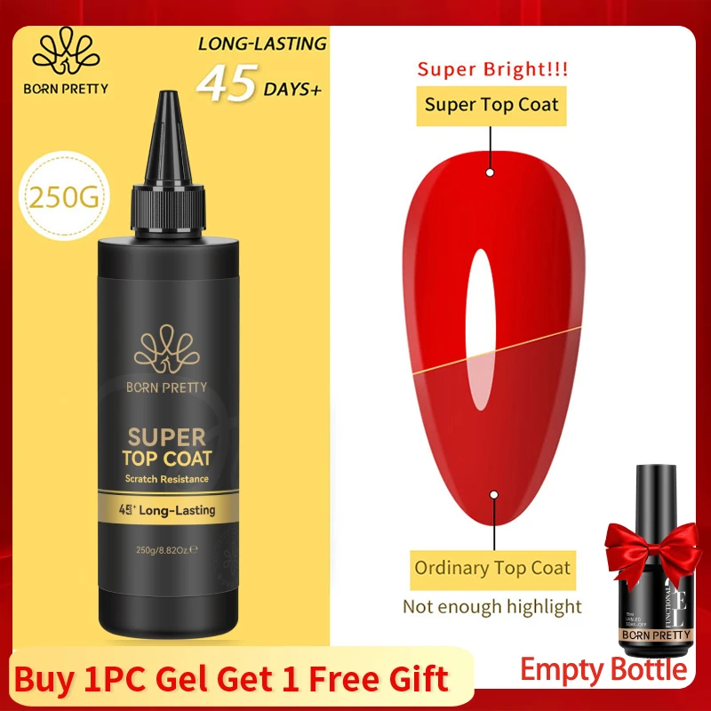 BORN PRETTY 250g Super Top Coat Gel Nagellak Basisgel Matte Top Coat Semi-Permanente Vernis Losweken Nail Art Functionele Gel