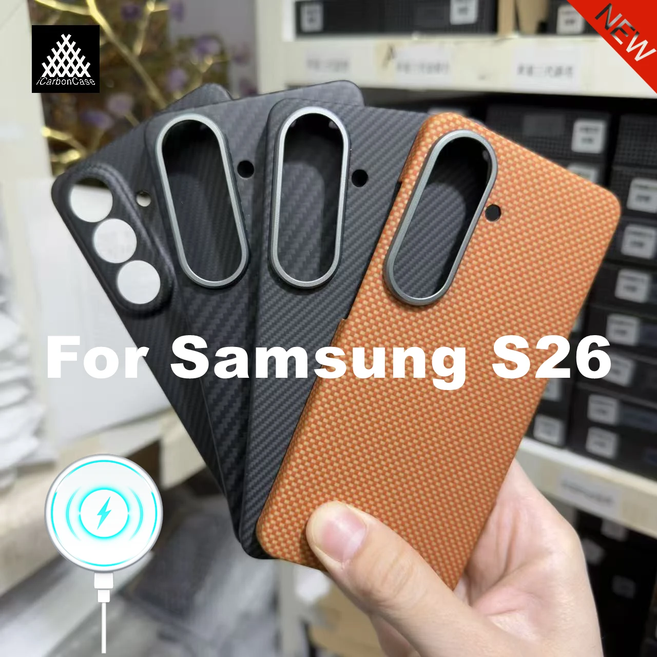 

100% Оригинальный чехол из арамидного кевларового углеродного волокна с магнитным креплением для Samsung Galaxy New S26, защитный, ультратонкий, легкий, с поддержкой MagSafe