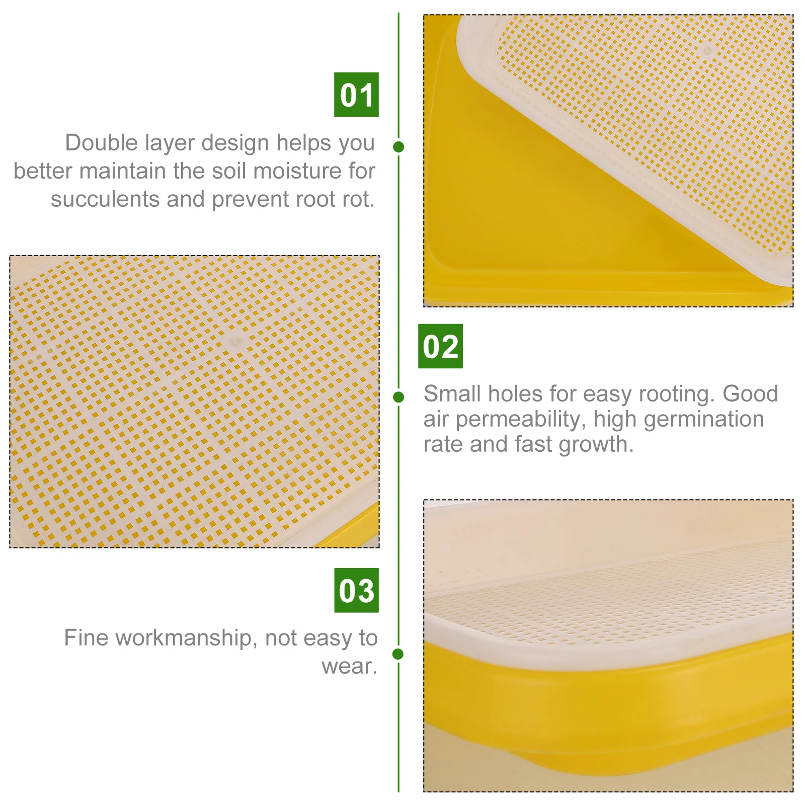 

2pcs Multi-Function Starter Tray Double Layer Design For Succulents Grower High Germination Rate Sprout Nursery Trays Plastic