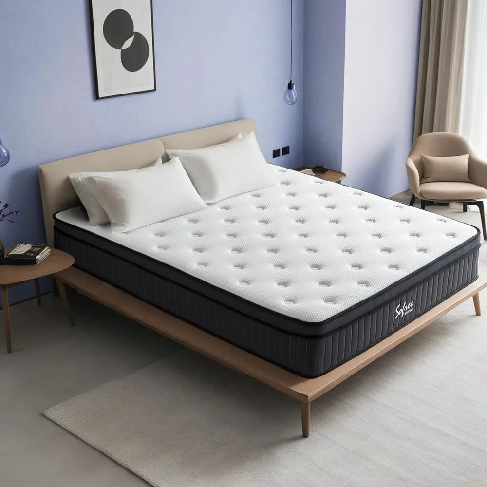 Materasso Queen Size, materasso ibrido in Memory Foam da 10 pollici Queen, materasso a molle insacchettate in una scatola per l'isolamento del movimento