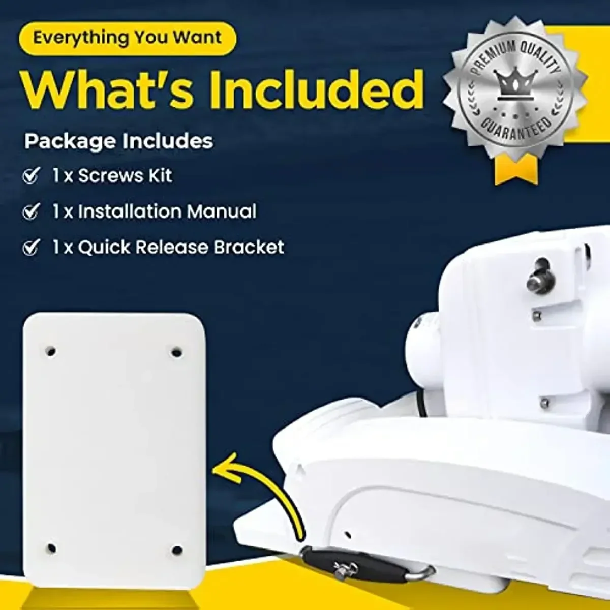 Picture 7: ChuangQian RTA-171854017 Composite Quick Release Bracket Quick Mounted Plate for Riptide Electric Steer Trolling Motor Terrova