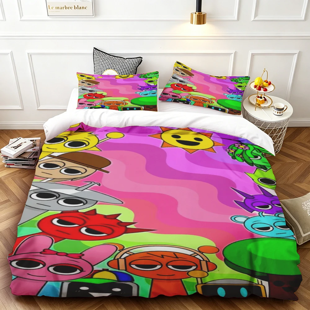 Single Twin Duvet Cover Cartoon Bedding Set Comforter Cover Skin-friendly and Soft for Bedroom Children Teens Gifts