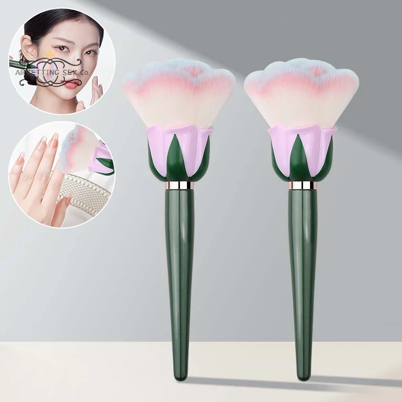 Pinceau de fond de teint professionnel en forme de Rose, brosse à poudre libre, correcteur d'ombre, outils de beauté de maquillage pour Base de visage pour femmes