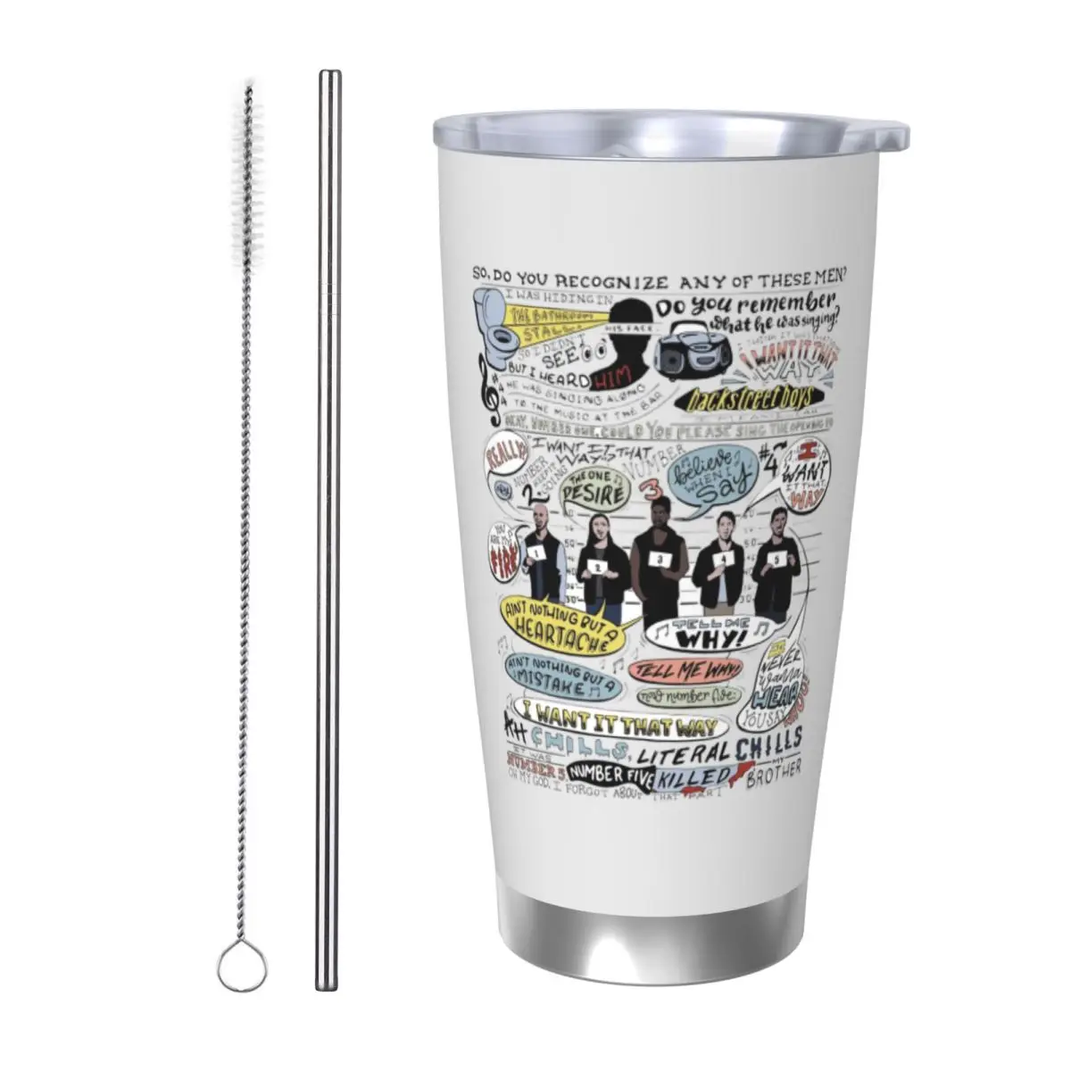 

I Want It That Way B99 Colorized Stainless Steel Tumbler Vacuum Insulated Mugs Thermal Cold Cup Straw With Lid 20oz