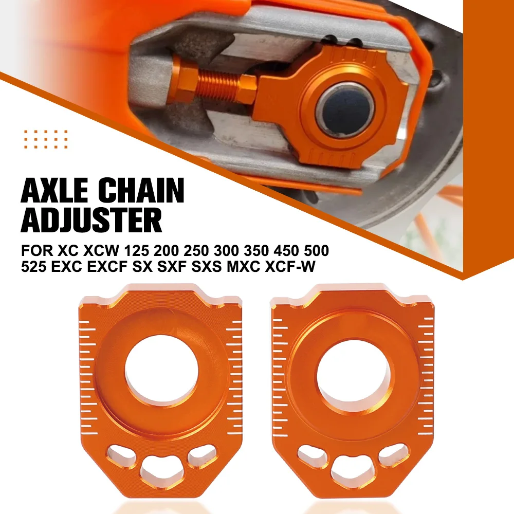 

For XC XCW 125 200 250 300 350 450 500 525 EXC EXCF SX SXF SXS MXC XCF-W Rear Chain Adjuster Axle Block Motorcycle Accessories