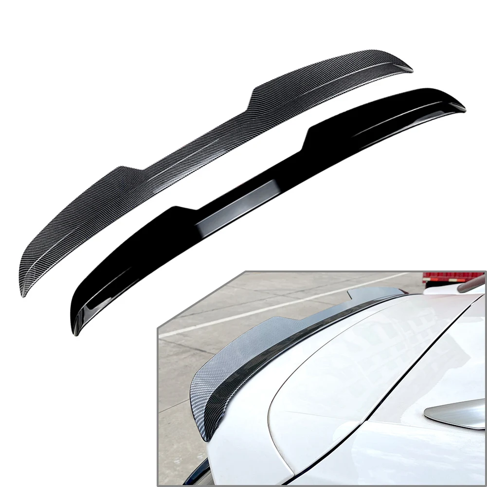 Car Rear Roof Spoiler Wing Decorative Trim For VW Tiguan R-Line 2017 2018 2019 2020 2021 2022 Carbon Fiber/Glossy Black