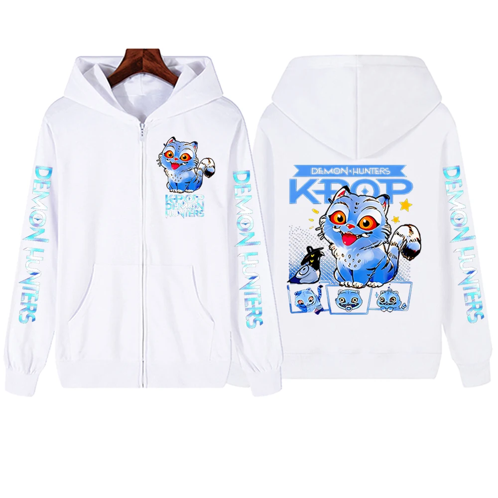 

Горячая K-pop аниме Kpop Demon Hunter милый тигр толстовка на молнии пуловер в стиле Харадзюку топы уличная толстовка