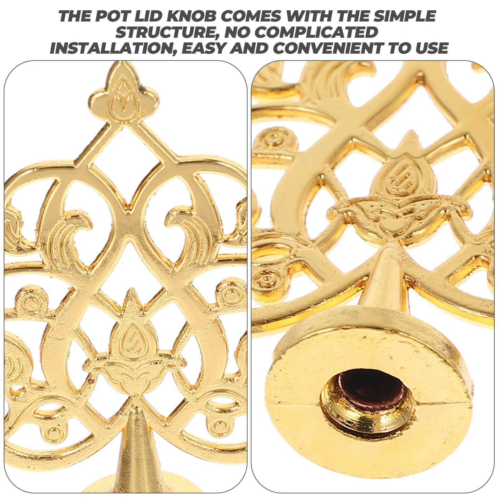 

2Pcs Pot Lid Handles Zinc Alloy Heat Resistant Replacement Pan Lid Knobs Kitchen Cookware Accessories Universal Fit
