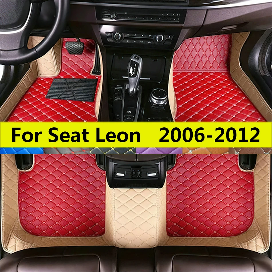 

Автомобильные коврики подходят для Seat Leon MK2 1P Hatchback 2006 2007 2008 2009 2010 2011 2012 Авто коврики Полный комплект Кожаные подушечки для ног