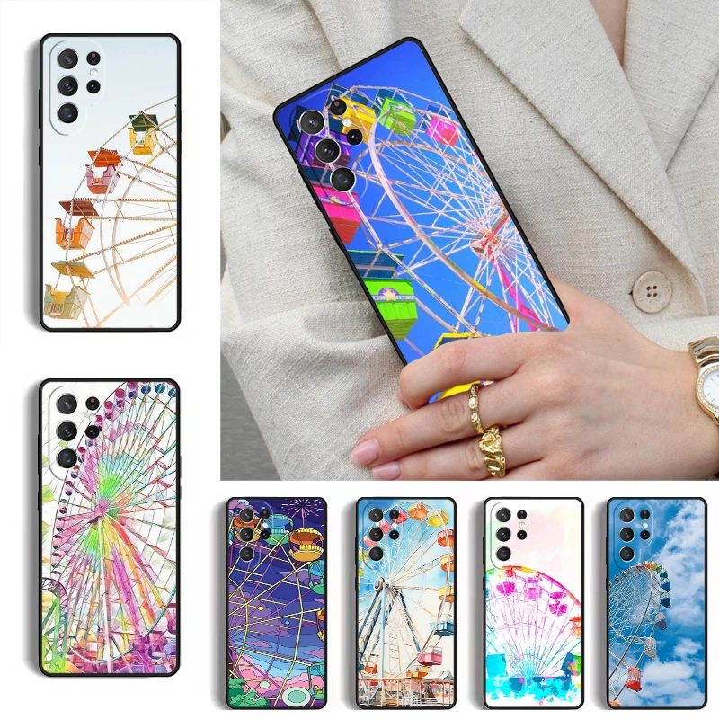 Colorful Ferris Wheel Phone Case for Samsung Galaxy S26 S25 Ultra S24 S23 S22 S21 Plus Note 10 Bumper Cover