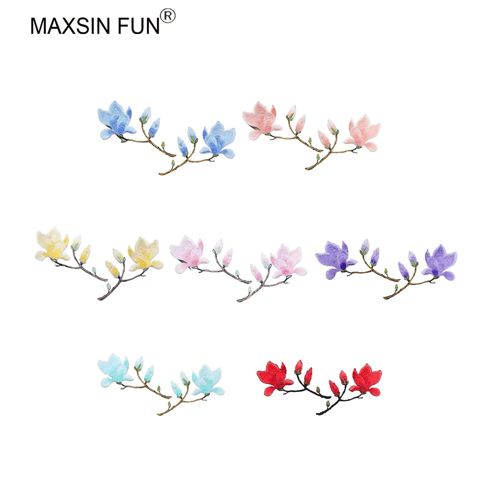 

MAXSIN FUN 1 Pair Cute Flower Patch for Clothing Embroidery Sew on Clothes Stickers Banners DIY Decoration