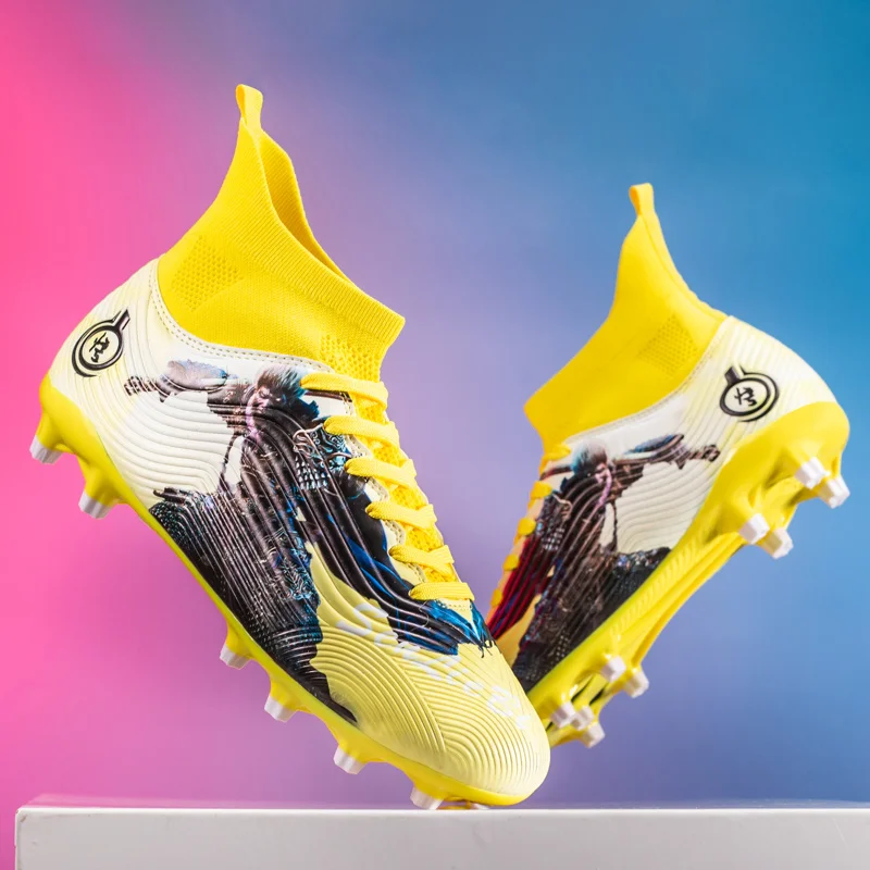 

Fashion Print Football Cleats Shoe Men Women Comfy Turf Children's Football Field Boots Big Size 33-46 Light Soccer Boot For Men