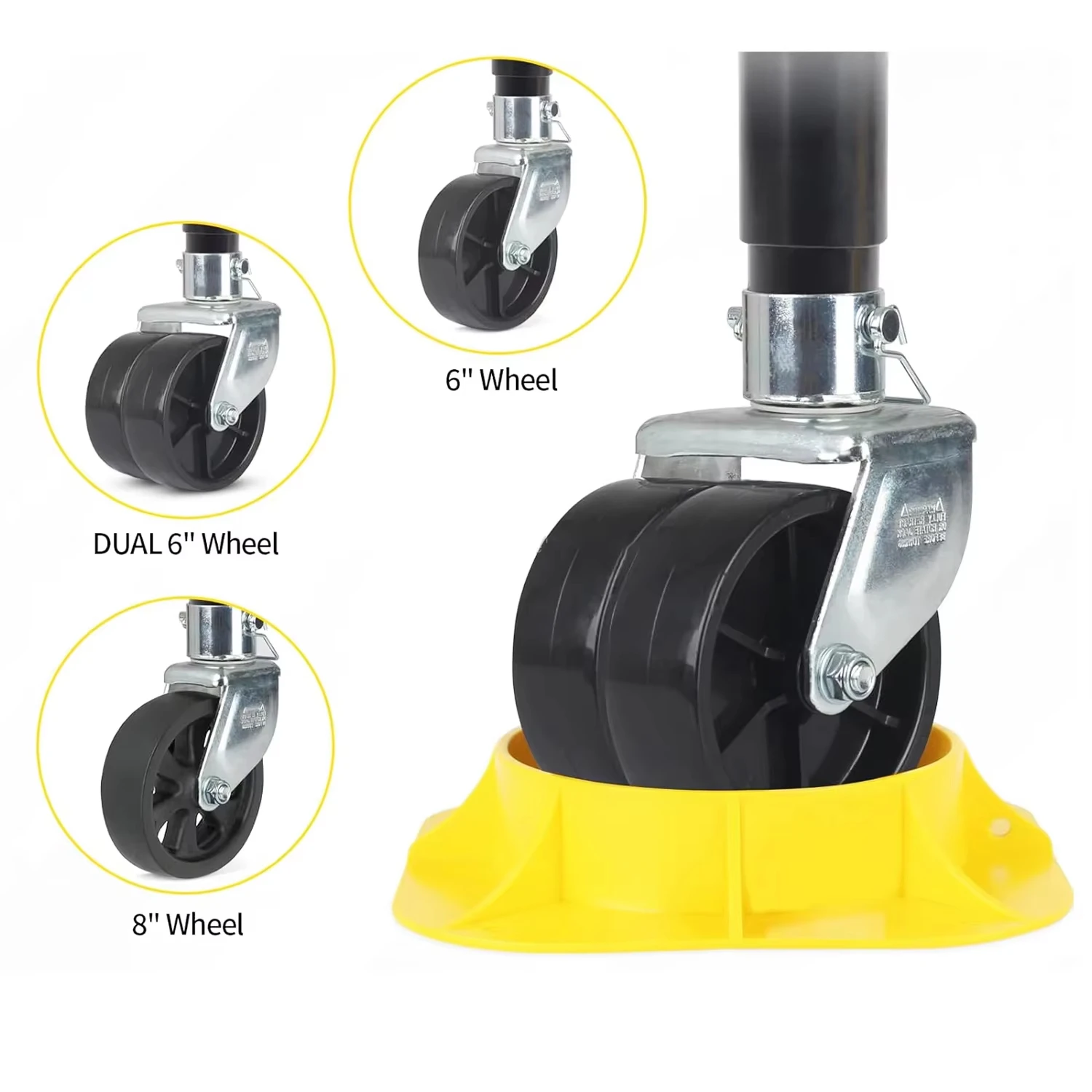 Trailer Jack Wheel Stabilizer Chock Anti Slip Tire Stopper Compatible with 6/8 Inch Single Dual Casters for RV Camper Boat Truck