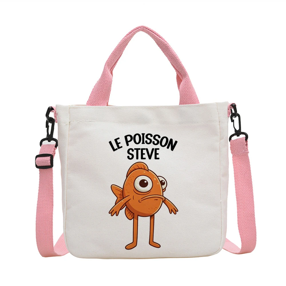 Bolso tote Le Poisson Steve personalizable, plegable, de lona, reutilizable, para compras, para mujer