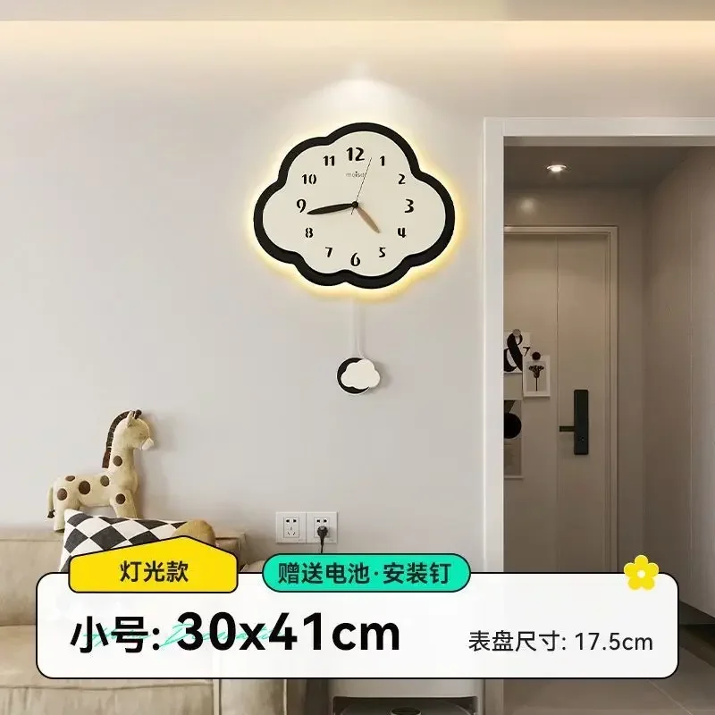 ساعة حائط إبداعية على مدار الساعة السحابة 2024 منزل المشاهير على الإنترنت الجديد معلق على الحائط مطعم حديث ساعة بسيطة صامتة