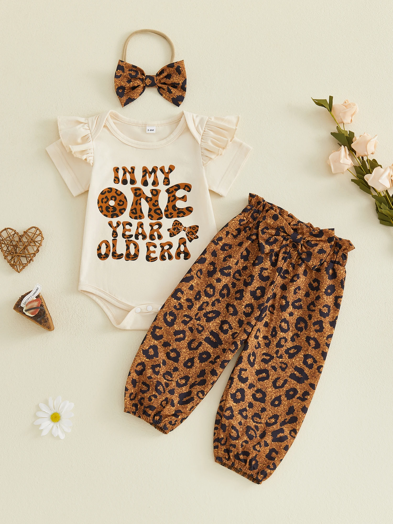 

Baby Girl 2nd Birthday Outfit Long Sleeve Floral Romper Ruffle Pants and Matching Bow Headband